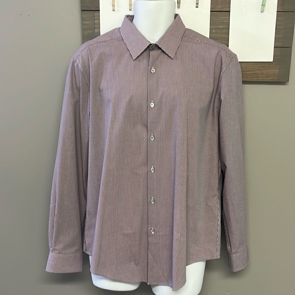 Van Heusen Long Sleeve Collared Button Down Slim Fit Flex3 Dress Shirt-16–16 1/2